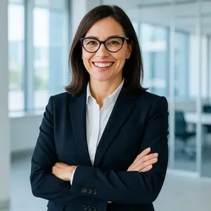 Portrait of smiling businesswoman in a business suit