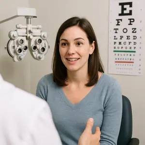 woman in a consultation with an optometrist