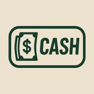 A green and white sign with the word 'Cash' written in bold green letters and a dollar sign symbol