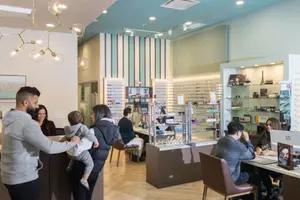 Newton Optometry Clinic full of patients