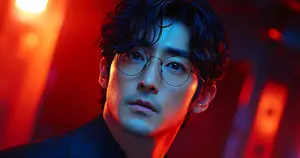 Close up of a man with glasses looking directly at the camera