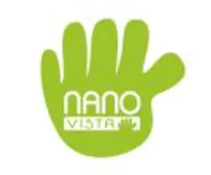 Nano Vista logo featuring a hand icon in green color