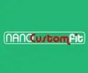 The logo for NAN Custom Fit displayed on a green background