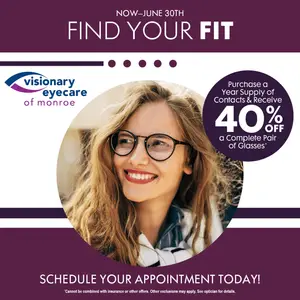 Visionary Eyecare of Monroe special offer on contacts and glasses