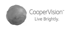 CooperVision Live Brightly logo with a gray sphere