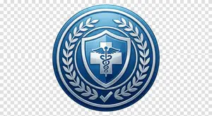 Health Care Icon, Shield, Medical, Caduceus, Emblem, Logo, Design, Symbol, Blue, White, Silver, Leaf, Wing, Cross, Transparent, Background, PNG
