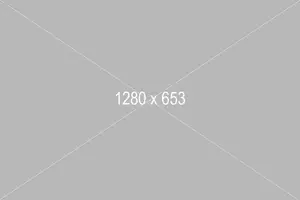 A gray background with white diagonal lines and the text '1280 x 653' in the center.