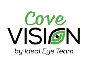 CoveBook Vision by Ideal Eye Team logo featuring a green eye symbol