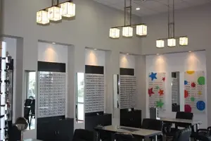 Buda Vision Interior with eye glasses on display