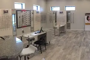 Elgin Vision Interior with eye glasses on display