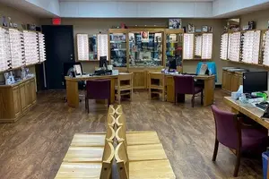 Killeen Vision Interior with eye glasses on display