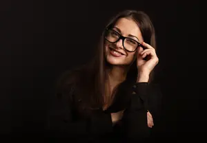 woman wearing glasses