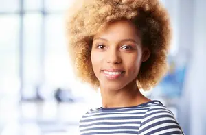 african american woman smiling at camera