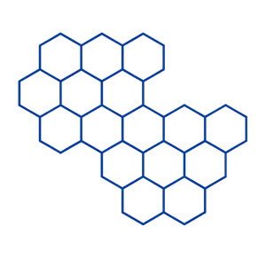 Hexagon pattern with blue outline