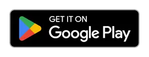Google Play Store logo with a colorful triangle icon and white text on a black background
