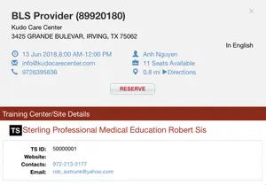 BLS Provider Kuda Care Center in Irving, TX with Anh Nguyen and 11 Seats Available