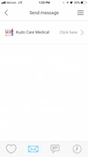 A screenshot of a mobile phone screen displaying a message from KUDO Care Medical.