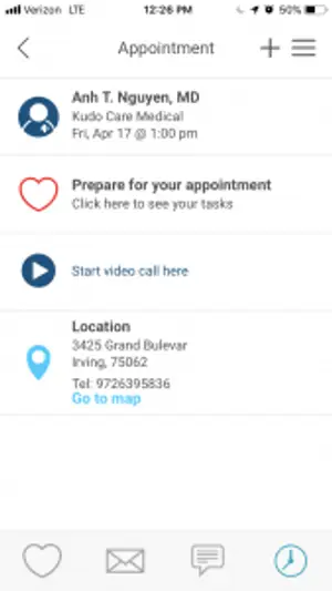 Image of an appointment reminder for a medical appointment on a smartphone