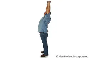 Illustration of a man doing an overhead stretch