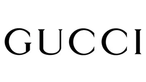Gucci logo on a white background