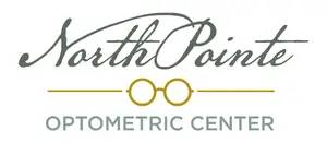 Logo for North Pointe Optometric Center featuring a stylized eyeglass icon