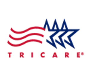 A red and blue flag with a jagged edge at the bottom