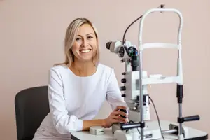 Optometrist with device