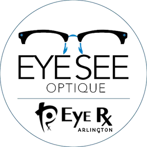 Eye See Optique EyeRx Arlington logo featuring glasses icon and EyeRx logo