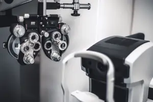 An optometrist's phoropter and machine for checking vision and eye health