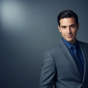 Businessman in suit and tie smiling for camera