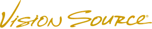 Vision Source logo featuring the text Vision Source in yellow on a black background