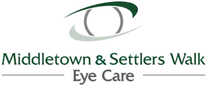 Middletown and Settlers Walk Eye Care logo on a black background