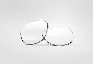 Two clear glasses frames with a silver border on a white background