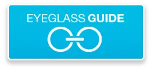 Eyeglass Guide logo with a blue background and white text and symbol