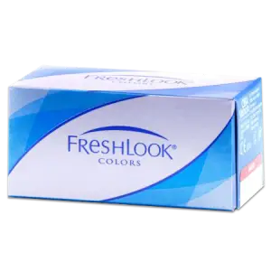 Freshlook Colors contact lenses in a blue and white box with Freshlook logo