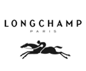 Logo for Longchamp Paris featuring a horse and rider silhouette
