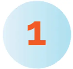 Number one on a blue circle