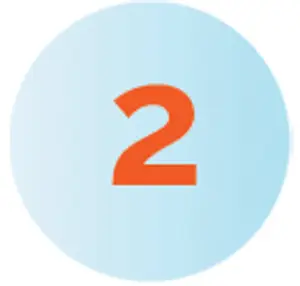 The number two is written in bold orange font inside a blue circle