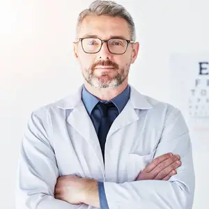 senior man optometrist