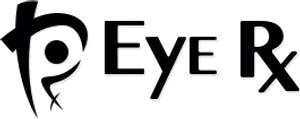 P-Eye logo in black and white with a glitch effect