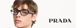 Prada Eyewear Advertisement Featuring a Young Person Wearing Glasses