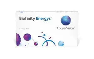 Box of Biofinity Energys contact lenses by CooperVision