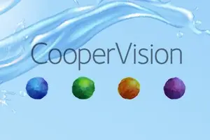 CooperVision logo with colorful water droplets and text