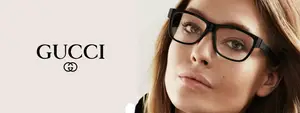 Woman with Gucci logo and glasses