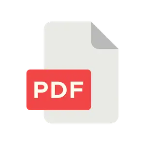 PDF icon with a red square and white text on a black background