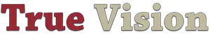 True Vision Logo featuring the words 'True Vision' in red and tan on a black background