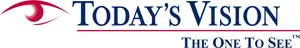Today's Vision logo featuring a red eye icon and blue text on a white background